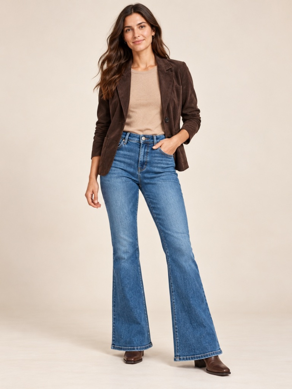 J. Jill | High Rise Fit and Flare Jeans | Size 8 Petite